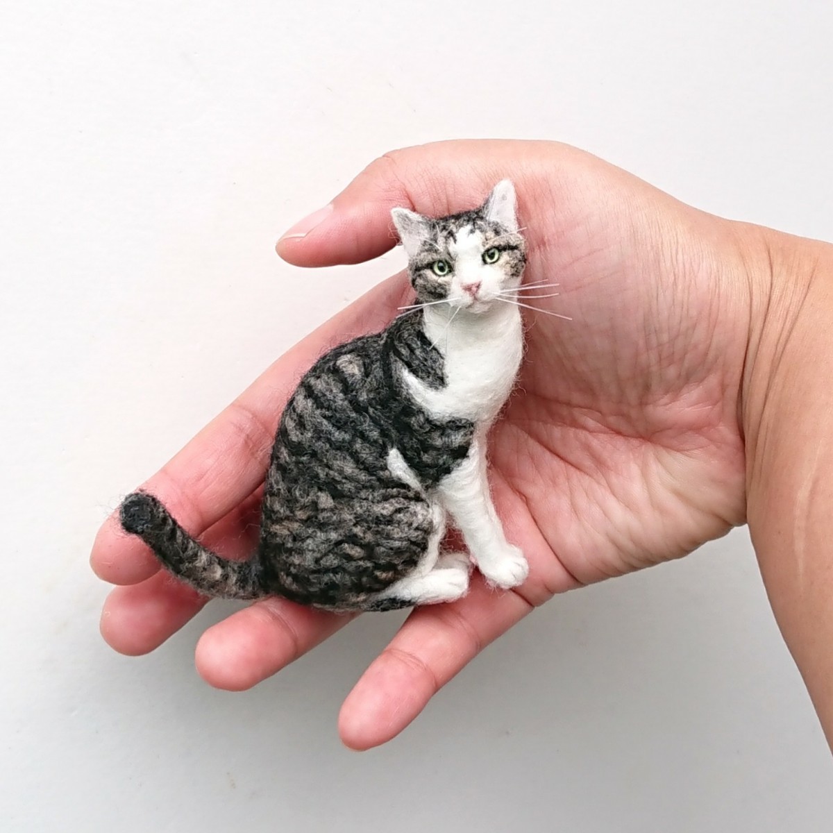 直営店に限定 羊毛フェルト猫 うちの猫(ミンミ) ハンドメイド 羊毛