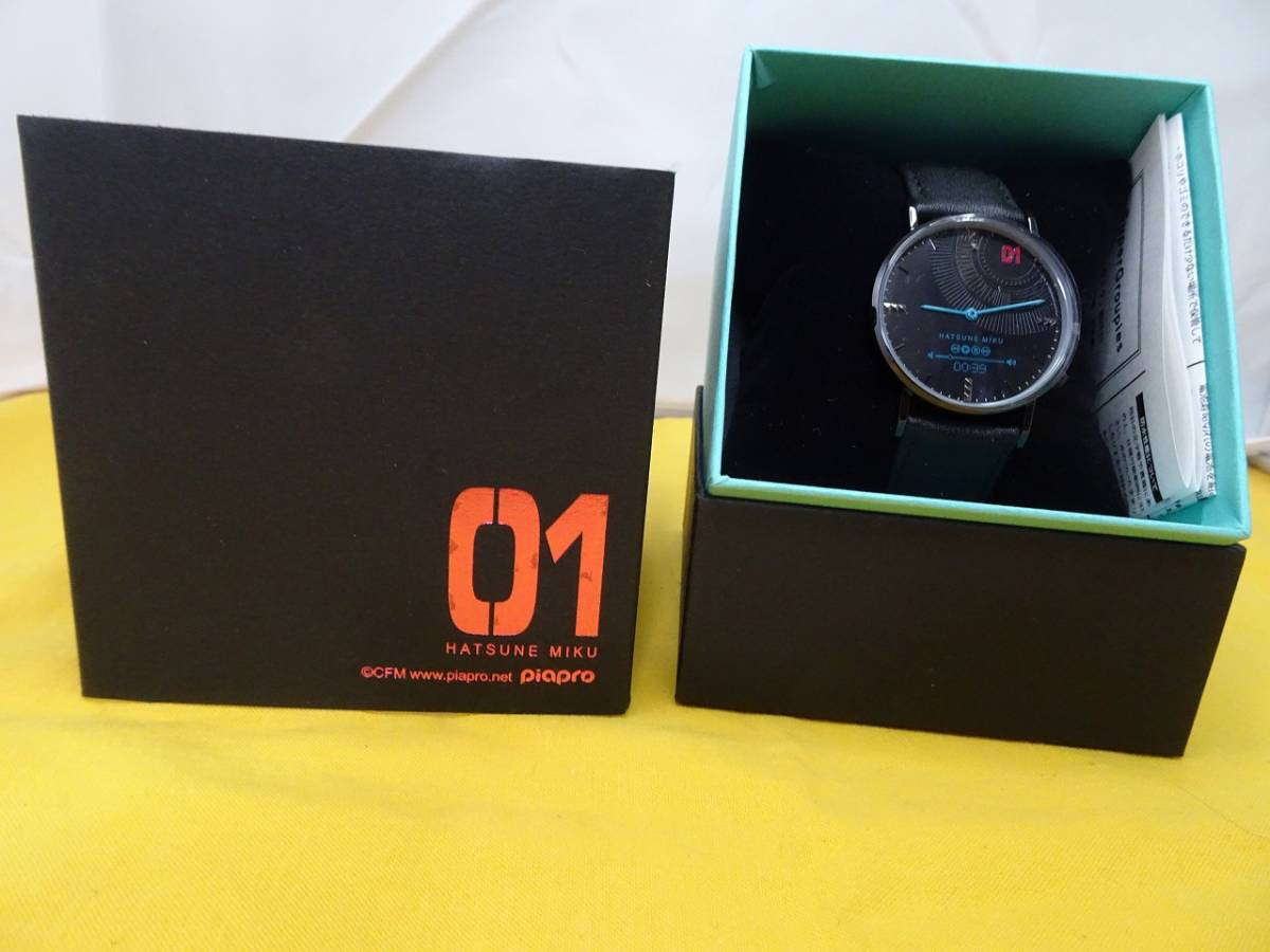 [ new goods unused ]SuperGroupies limited goods Hatsune Miku model wristwatch ( men's size )