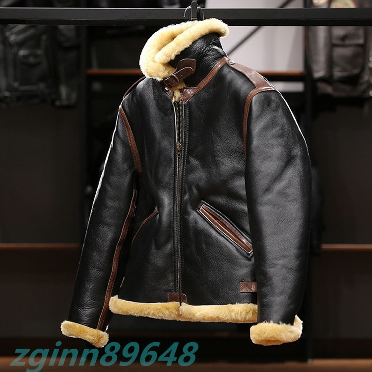 B-6 フライトジャケット ムートン 羊革+馬革 毛皮一体 男女兼用 B-6 フライトジャケット ムートン 羊革+馬革 毛皮一体 男女兼用
