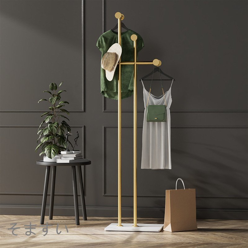  coat hanger hanger rack Western-style clothes .. hat .. pipe hanger clothes storage slim width 40 stylish simple white gold black 