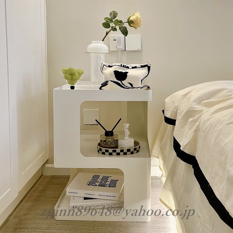 北欧風なソファサイドテーブル、個性的なクリエイティブな幾何学的デザイン、アイアン製の小さなテーブル コーヒーテーブル 白 黒_画像3