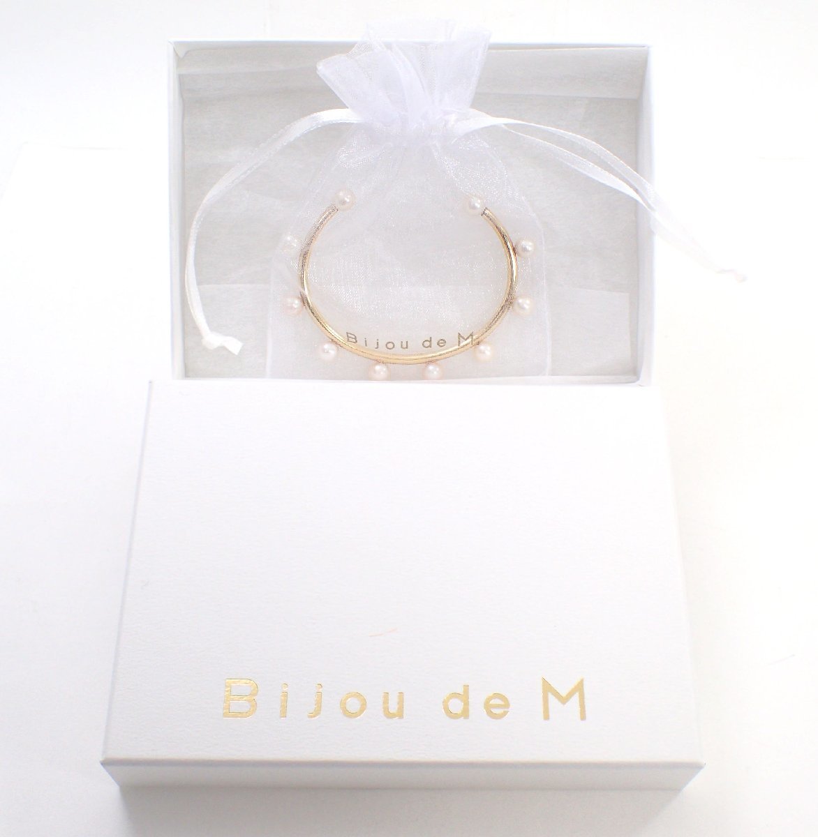 数量は多い 【吉村質店】Bijou de M ドットパールバングルLシルバー925