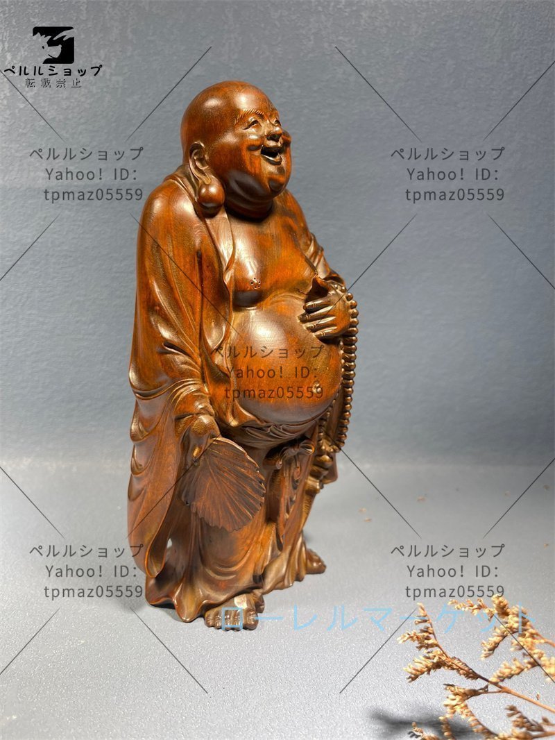 仏教美術 古美術 七福神 木彫り 布袋尊 布袋様 置物 彫刻工芸品_画像2