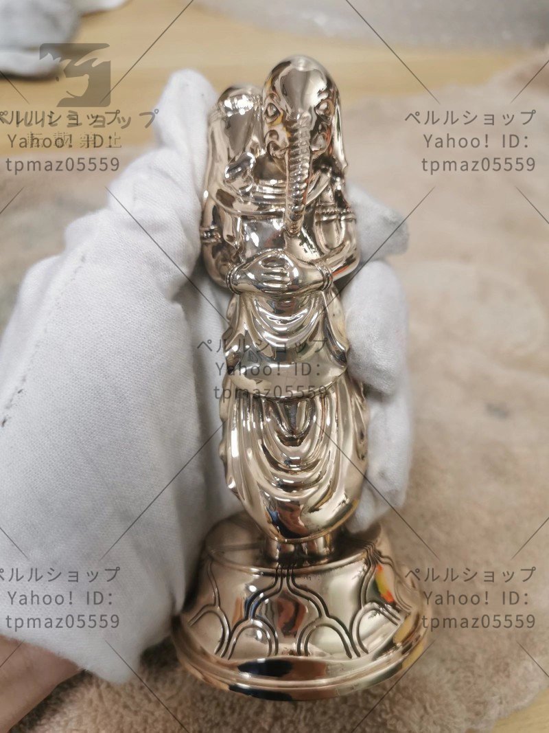 歓喜天像 立像 銅製 密教法具 寺院仏具 磨き仕上げ 高さ12cm-