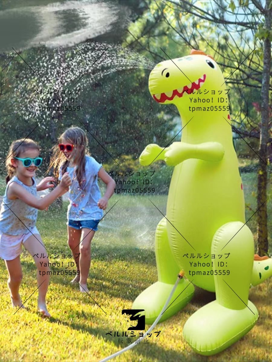 噴水恐竜 プール夏休み水遊び家庭用キッズ 子ども暑さ対策コンパクト自宅庭スプラッシュプールプレイマットシャワービニールプール_画像2