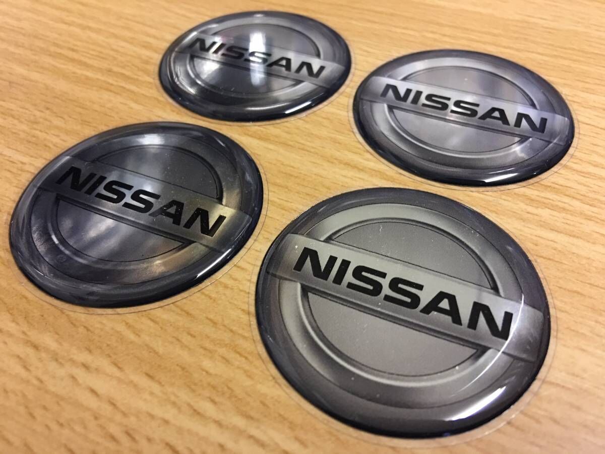  эмблема круг 48mm Nissan Ниссан Nissan серый . распределение 4 шт. комплект Logo колесный колпак включение в покупку отправка возможность 