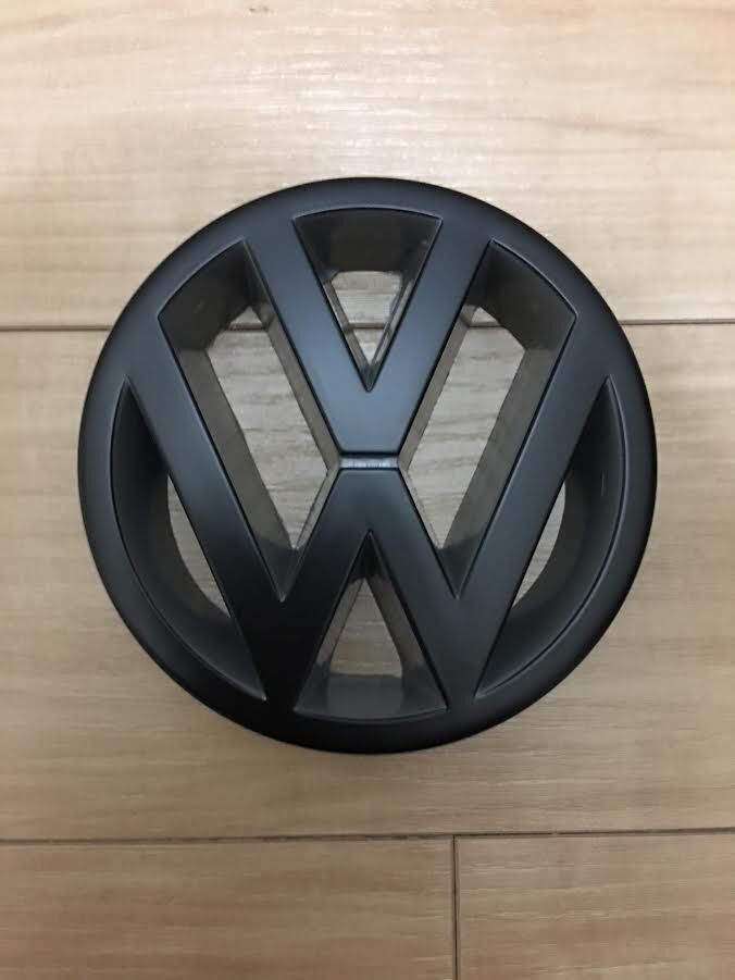 エンブレム 丸 9.5cm VW Volkswagen フォルクスワーゲン ブラック 黒 厚 クラシック ロゴ ヴィンテージ ビートル VW空冷 空冷 空冷VW T1 T_画像1