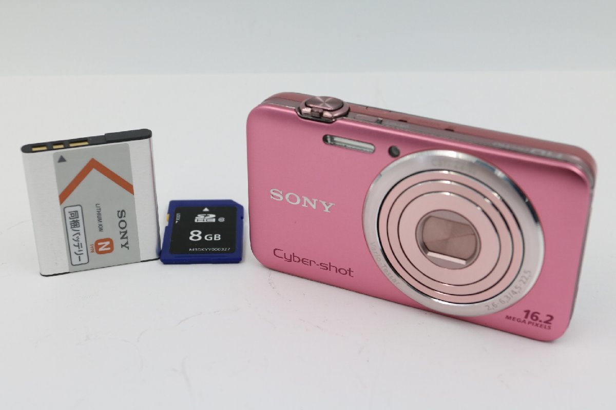 《動作保証》 SONY ソニー Cyber-shot DSC-WX30 サイバーショット ピンク 16.2メガピクセル コンデジ 純正バッテリー SDカード付_画像1
