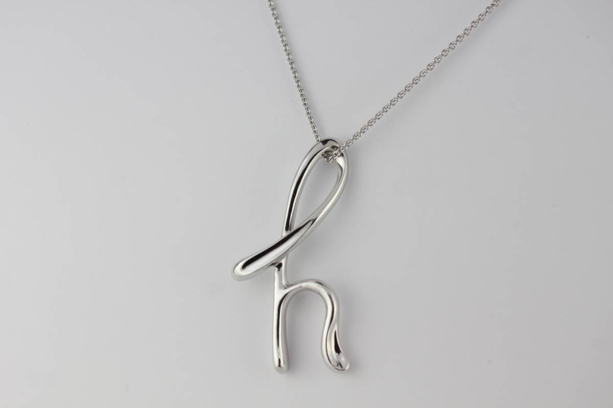  Tiffany колье initial h Large размер SV925 хорошая вещь 77cm длинный 