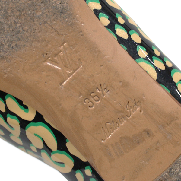 ルイヴィトン 靴 ヴィトン LV エナメル パンプス サイズ36 1/2 23.5cm イエローベージュxブラック_画像6