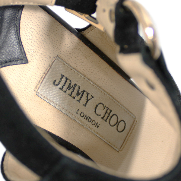 ジミーチュウ 靴 JIMMY CHOO スタッズ スエードxレザー サイズ36 約23cm サンダル チャンキーヒール ブラックxブラウン JJS01422_画像7