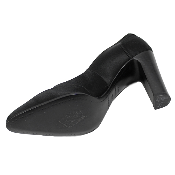  Hermes обувь HERMES туфли-лодочки атлас размер 35 1/2 примерно 22.5cm высокий каблук черный 