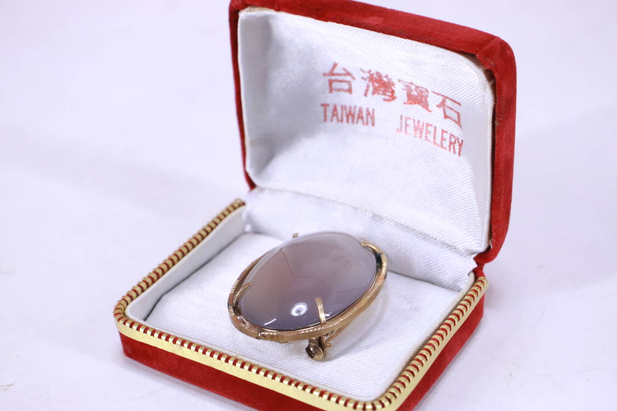 台湾宝石 TAIWAN JEWELERY ブローチ アンティーク品 お土産品 中古現状品 ケース入り■(F7949)_画像1