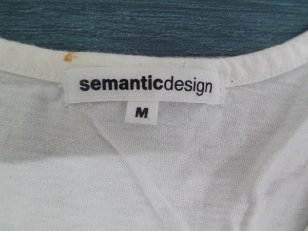 ＜送料無料＞semantic design シマンテックデザイン メンズ 両面プリント ロンT 長袖Tシャツ M 白_画像2