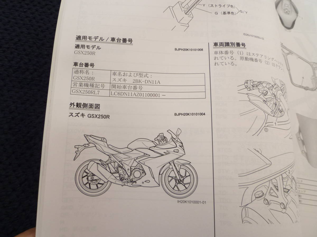 * быстрое решение *2 шт. комплект *GSX250R *DN11A* руководство по обслуживанию + каталог запчастей * список запасных частей *40-25C10*