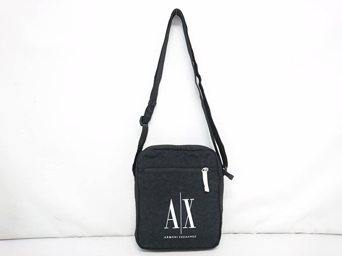 【美品】A|X ARMANI EXCHANGE アルマーニエクスチェンジ ナイロン ショルダーバッグ/クロスボディ/約23.5×20×5cm/斜め掛け/04KO102102_画像1