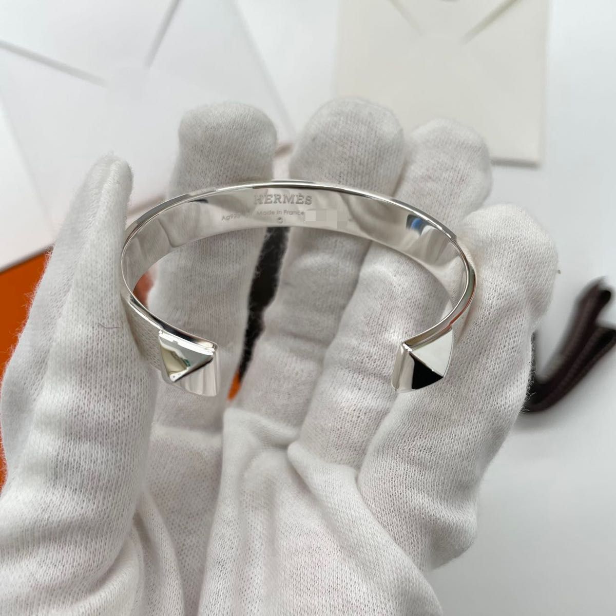 HERMES エルメス シルバー ミニ・クルーブレスレット バングル HERMES エルメス シルバー ミニ・クルーブレスレット バングル