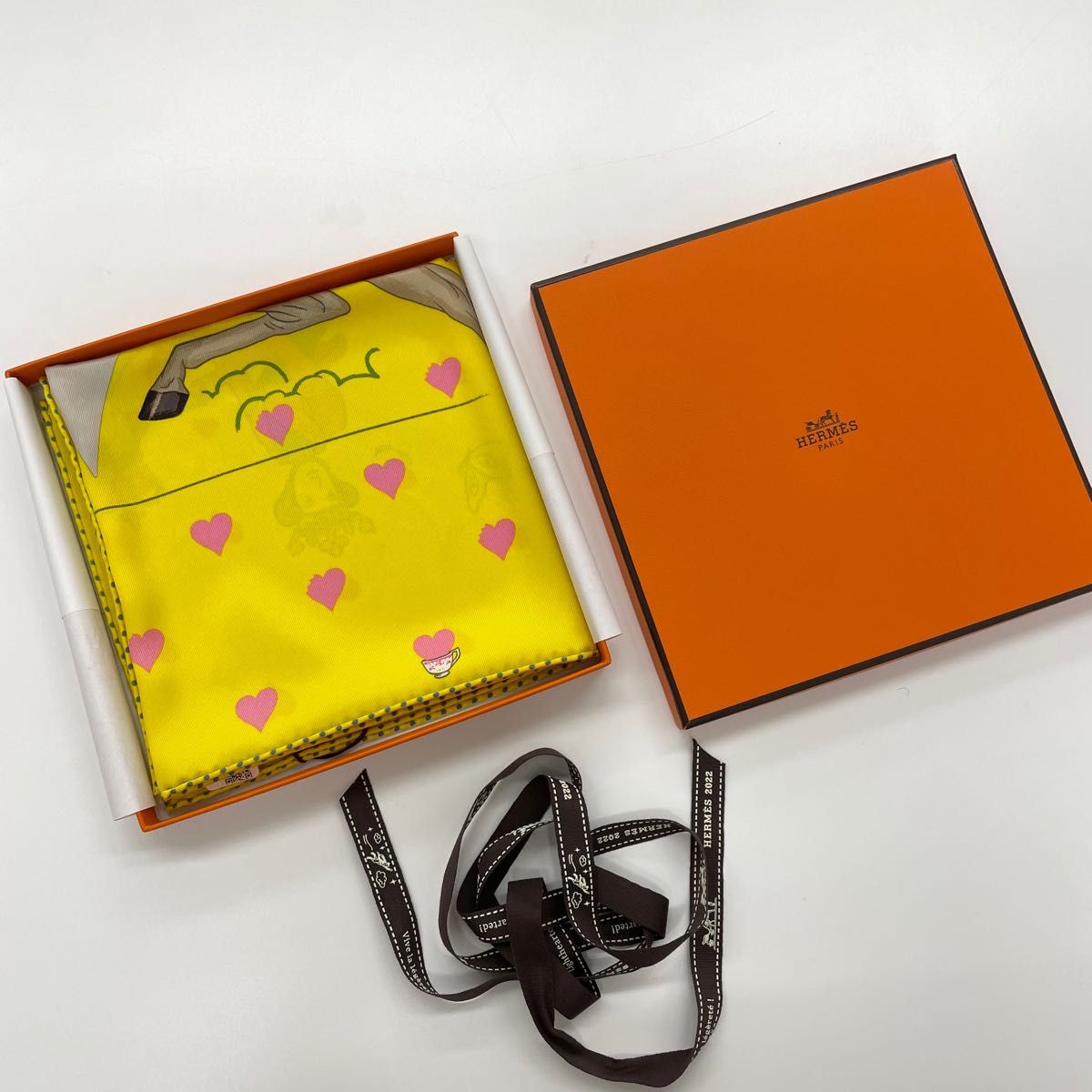 プレゼントに最適☆エルメス HERMES カレ70 ティータイムスカーフ 新品-
