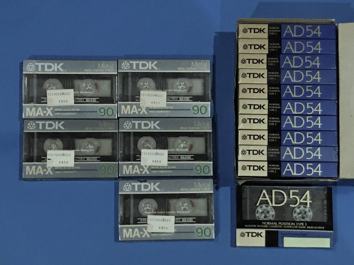 未使用未開封品 ◇ TDKカセットテープ MA-X９０ ５本 と AD-54 １１本