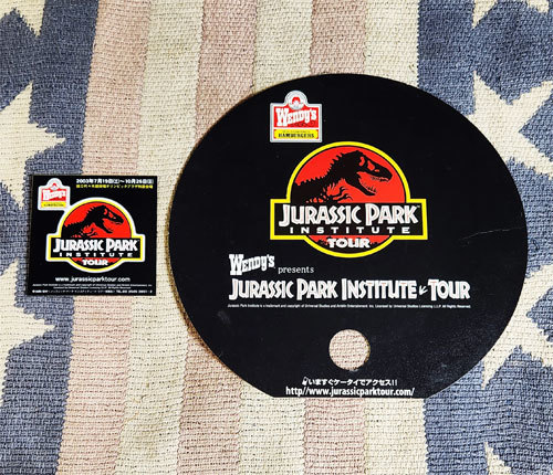 ju lachic * park in стойка te.-to* Tour Jurassic Park наклейка стикер & веер "uchiwa" комплект .. не использовался не продается ценный 