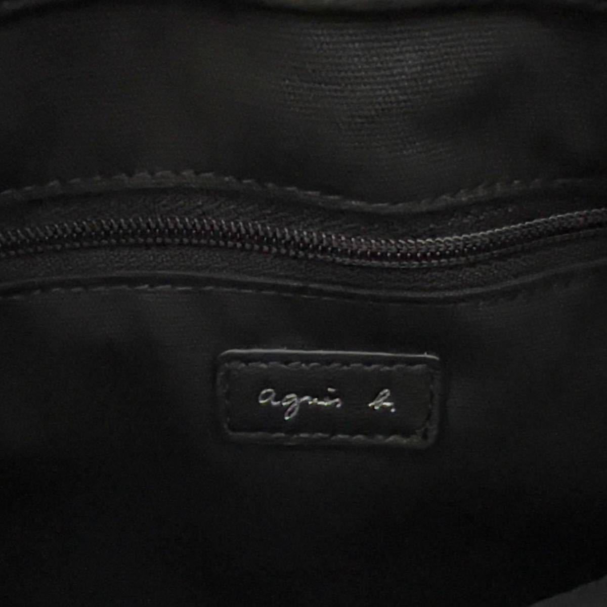 agnes b Agnes B кожа sakoshu сумка на плечо Zip черный w24cm h16cm