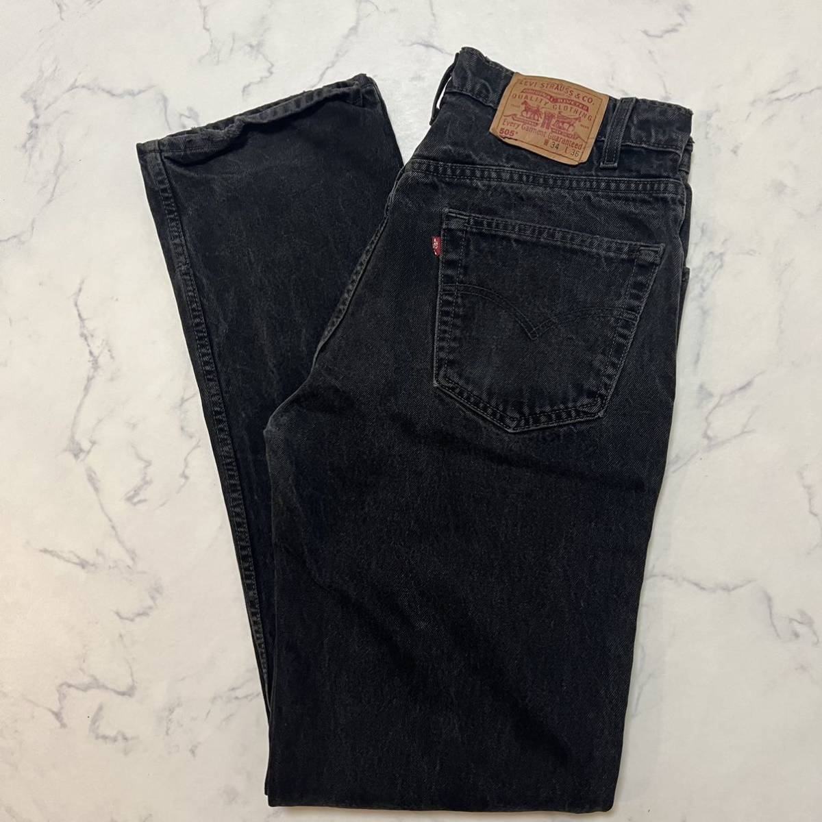 90s Levi''s ブラックデニム 34×36 後染め リーバイス505 カナダ製