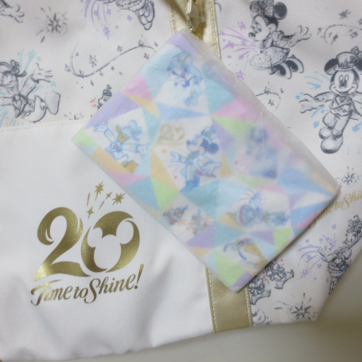 BB78 new goods Disney si-20 anniversary tote bag pouch attaching TDS Disney Mickey minnie Donald Tokyo Disney resort 