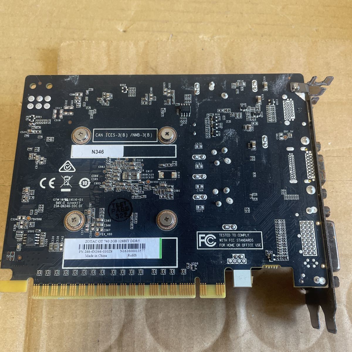 (E-11)中古　ZOTAC GT740 2GB 128BIt DDR5_画像4