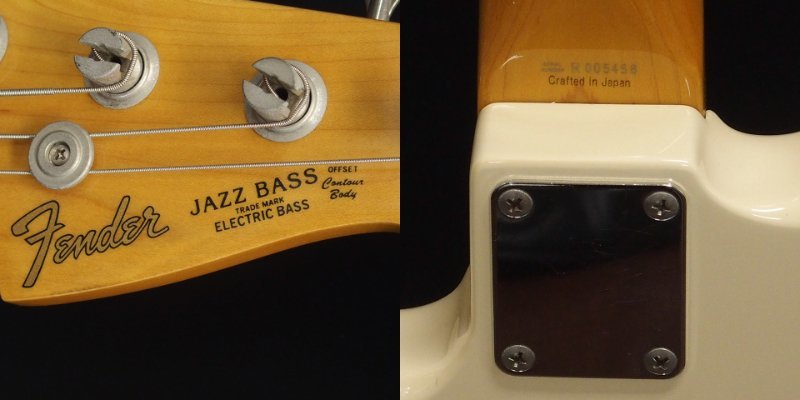 m001 J Fender JAZZ BASS OFFSET ContourBody CRAFTED IN JAPAN Rシリアル フェンダー ジャズベース 日本製 ソフトケース付 音出確認 現状_画像6