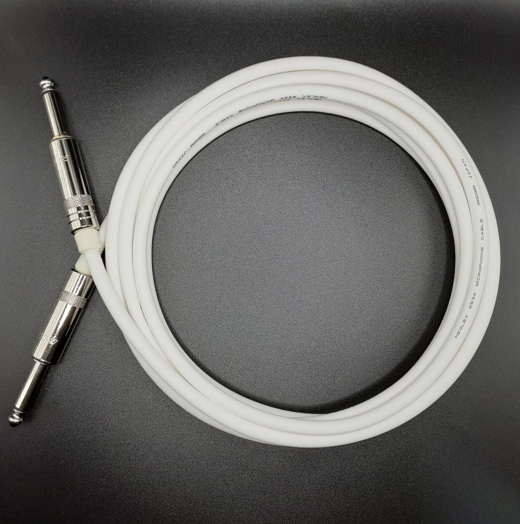  new goods [5m] white Moga miMOGAMI2534+ silent plug specification SS type guitar base shield cable * white 