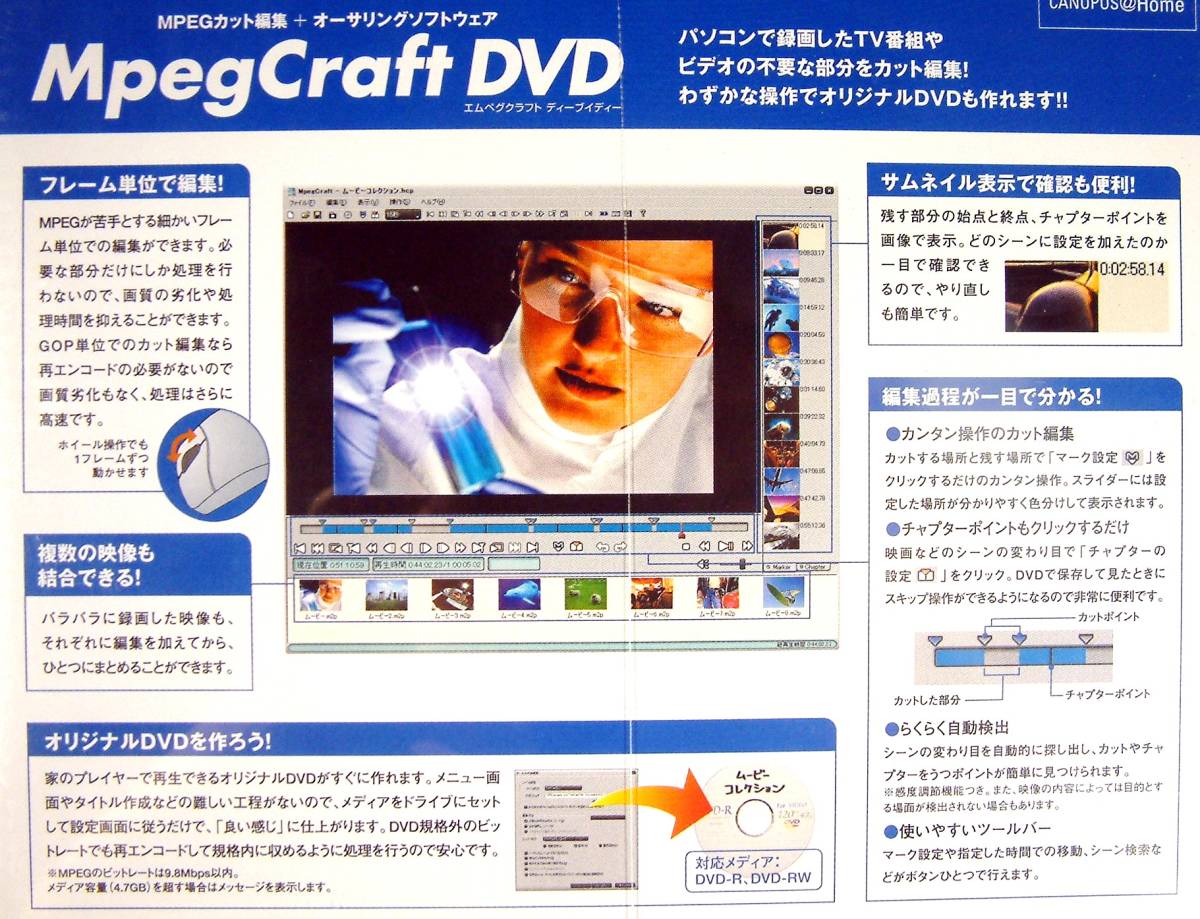 [3541]kanopsMpegCraft DVD new goods canopus M peg ti-biti- unopened cut editing o-sa ring to MPEG TOOL HomeEdge Explorer