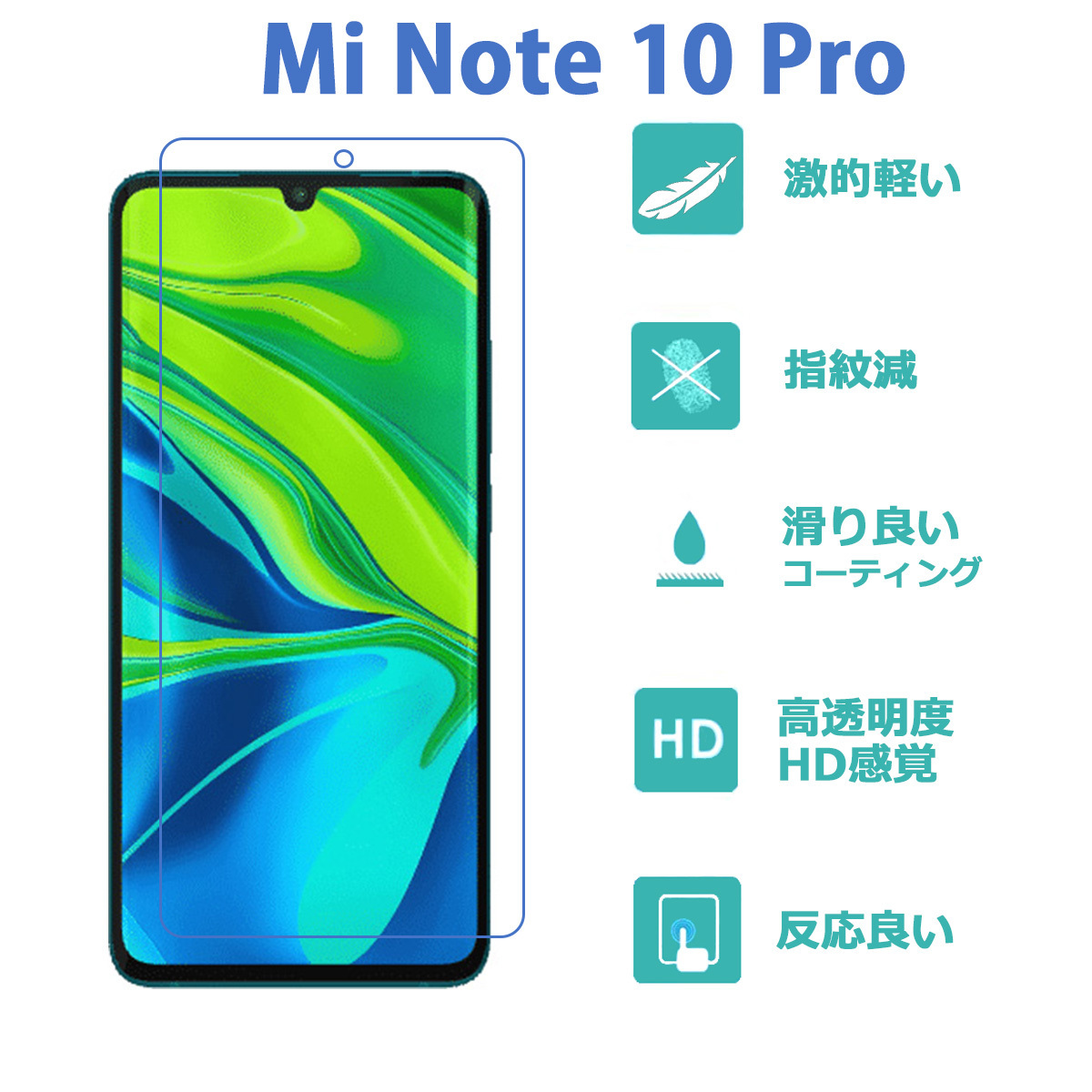 柔らかい 2枚 Mi Note 10 Pro 保護フィルム全面保護フィルム_画像2