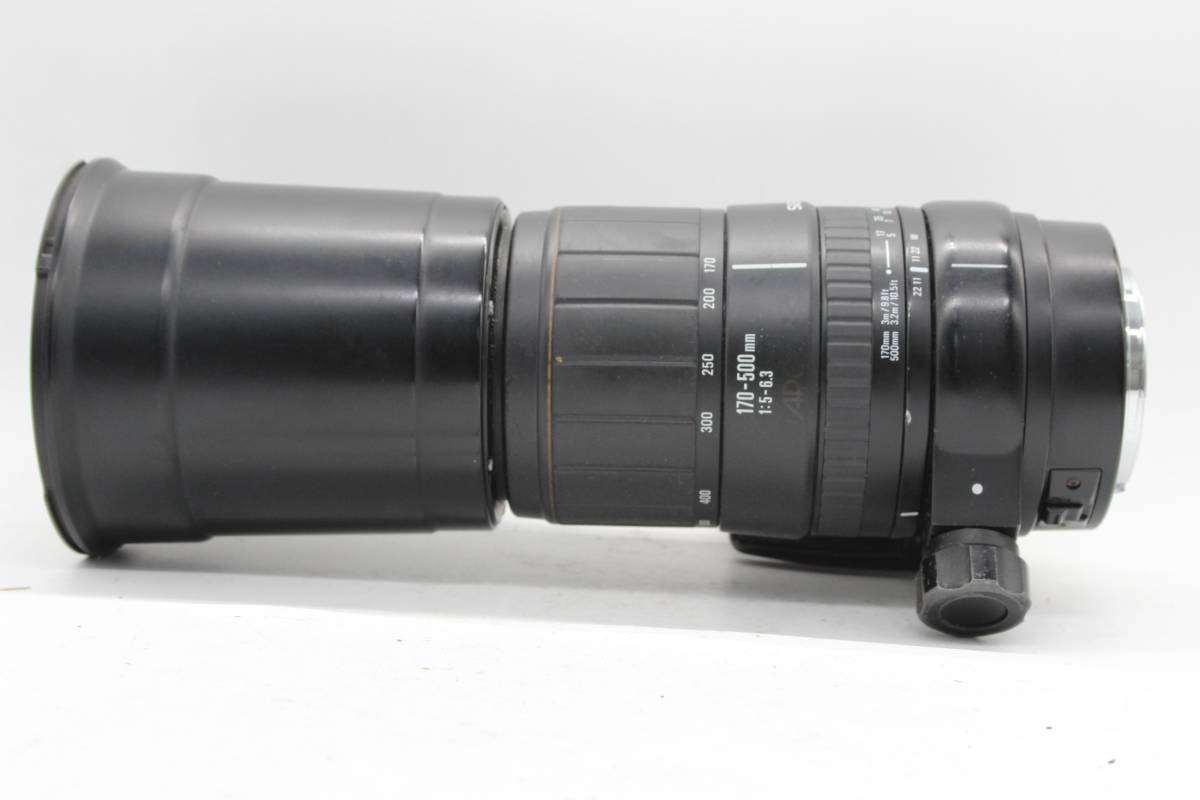 【返品保証】 シグマ Sigma 170-500mm F5-6.3 APO 前後キャップ フード 三脚座付き キャノンマウント レンズ s1050_画像4