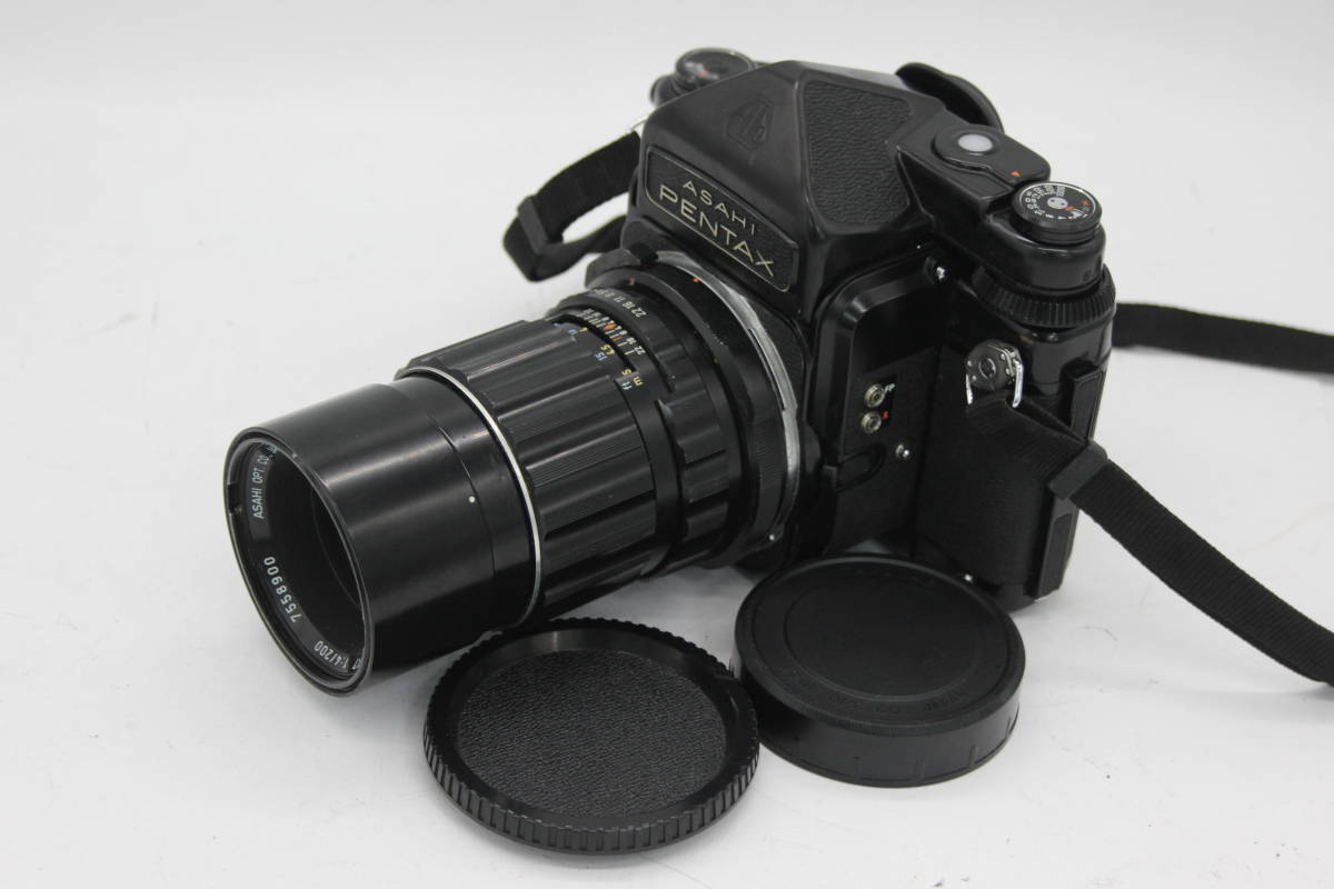【返品保証】 ペンタックス Pentax 6×7 TTLファインダー / Super-Multi-Coated 200mm F4 中判カメラ s1110