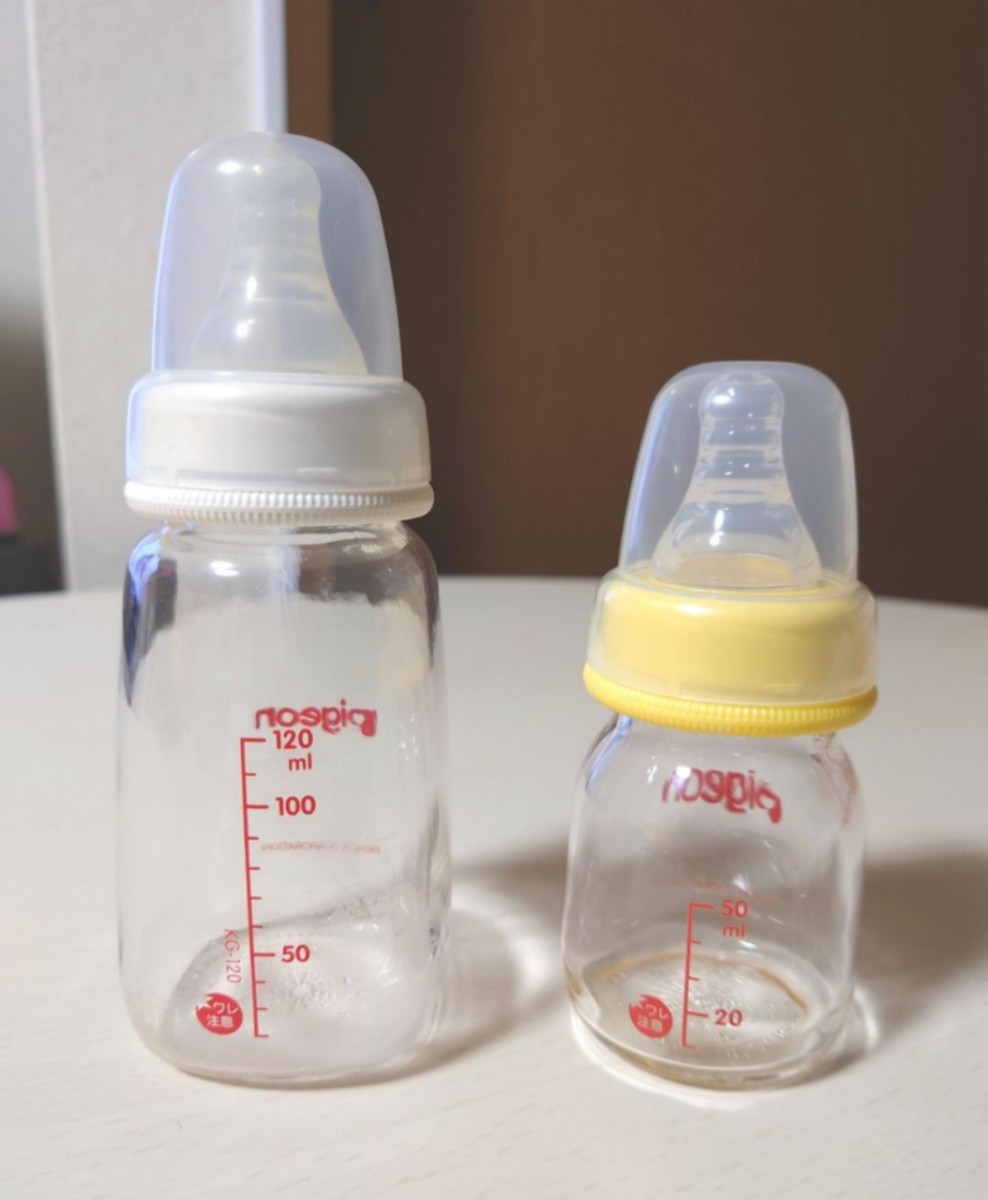 ピジョン Pigeon ガラス哺乳瓶 120ml 新生児用 果汁用哺乳瓶 ピジョン哺乳瓶 出産準備_画像1