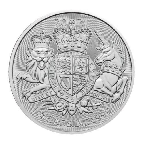 [保証書・カプセル付き] 2021年 (新品) イギリス「英国王室の紋章・ライオン・ユニコーン」純銀 1オンス 銀貨_画像1