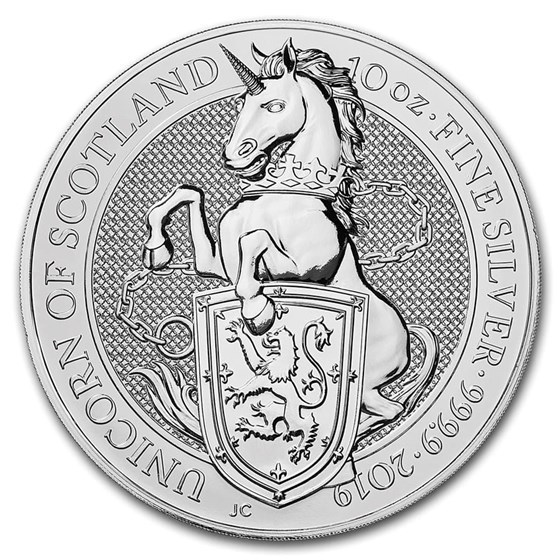 [ written guarantee * capsule with a self-starter ] 2019 year ( new goods ) England [ Queen z Be -stroke * Unicorn ] original silver 10 ounce silver coin 