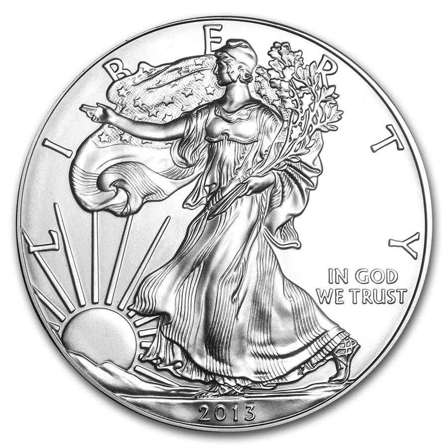 [保証書・カプセル付き] 2013年 (新品) アメリカ「イーグル・ウオーキング リバティ」純銀 1オンス 銀貨
