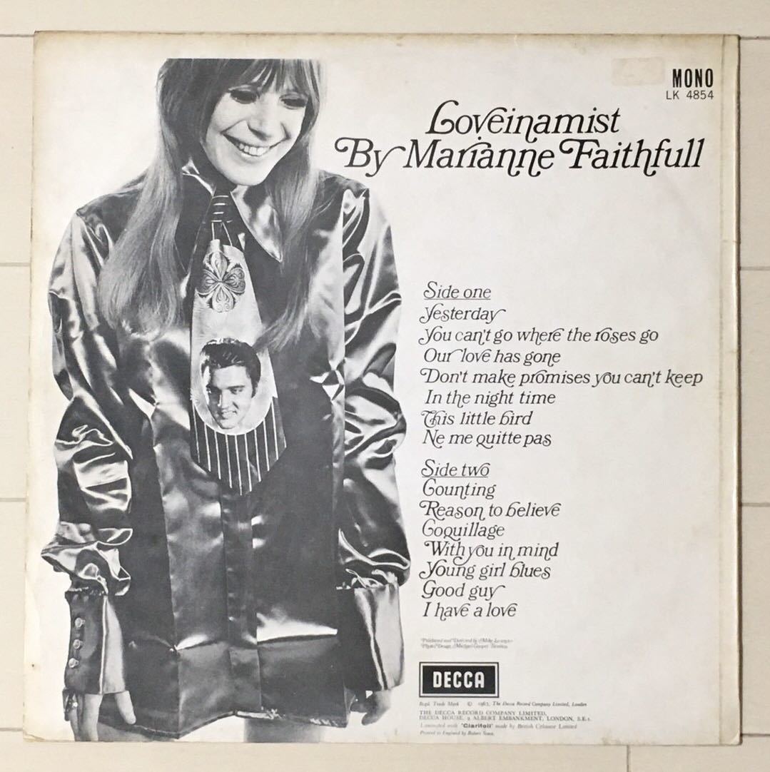 英原盤 Marianne Faithfull Love In A Mist Mono LK4854 マト1/1 OpenDecca初版 UKオリジナル RollingStones関連 マリアンヌフェイスフル_画像3