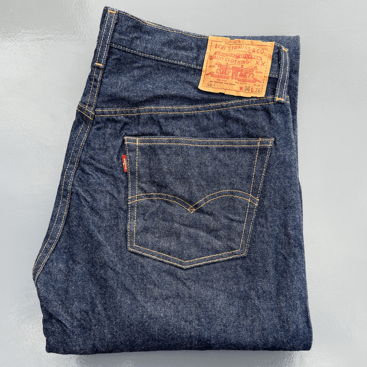 最終BIG E 米国製 1971年モデル LEVI'S 501 71501-0014 W36(W35) L36 ワンウォッシュ 濃紺 美品 70s 66前期 ビッグE BigE アメリカUSA製