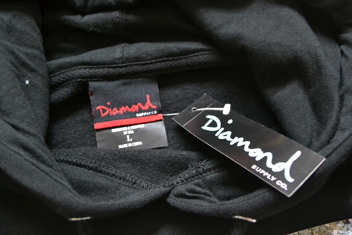 【新品未使用】Diamond SUPPLY CO. ダイアモンド サプライ パーカー L ブラック黒 skate スケート_画像4