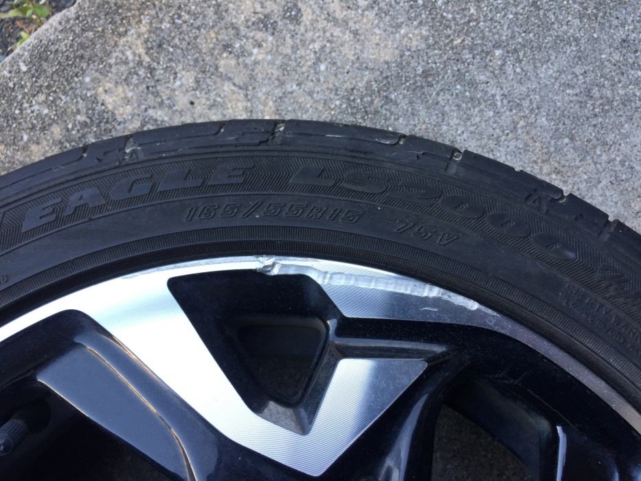 ホンダ　N-BOXカスタム N-WGN 純正アルミホイール&タイヤセット　1本　165/55R15 2021年製タイヤ　（傷あり）予備用_画像5