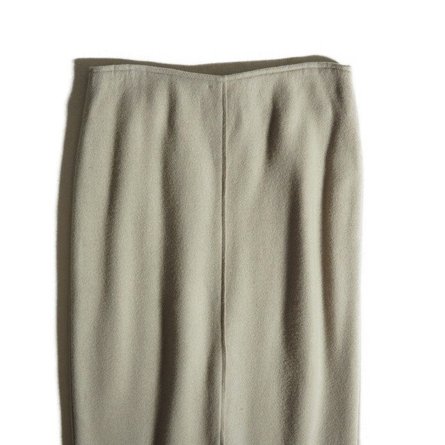 K8478f14 VIENA Iena V 22AW wool jersey tight skirt beige 34 / I line long skirt wool nylon maxi height autumn winter 
