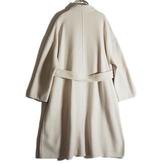 K7278z4 VN.O.R.C by the lineno-kV 20AW wool li bar shawl color gown coat ivory 2 / wool coat white autumn winter 