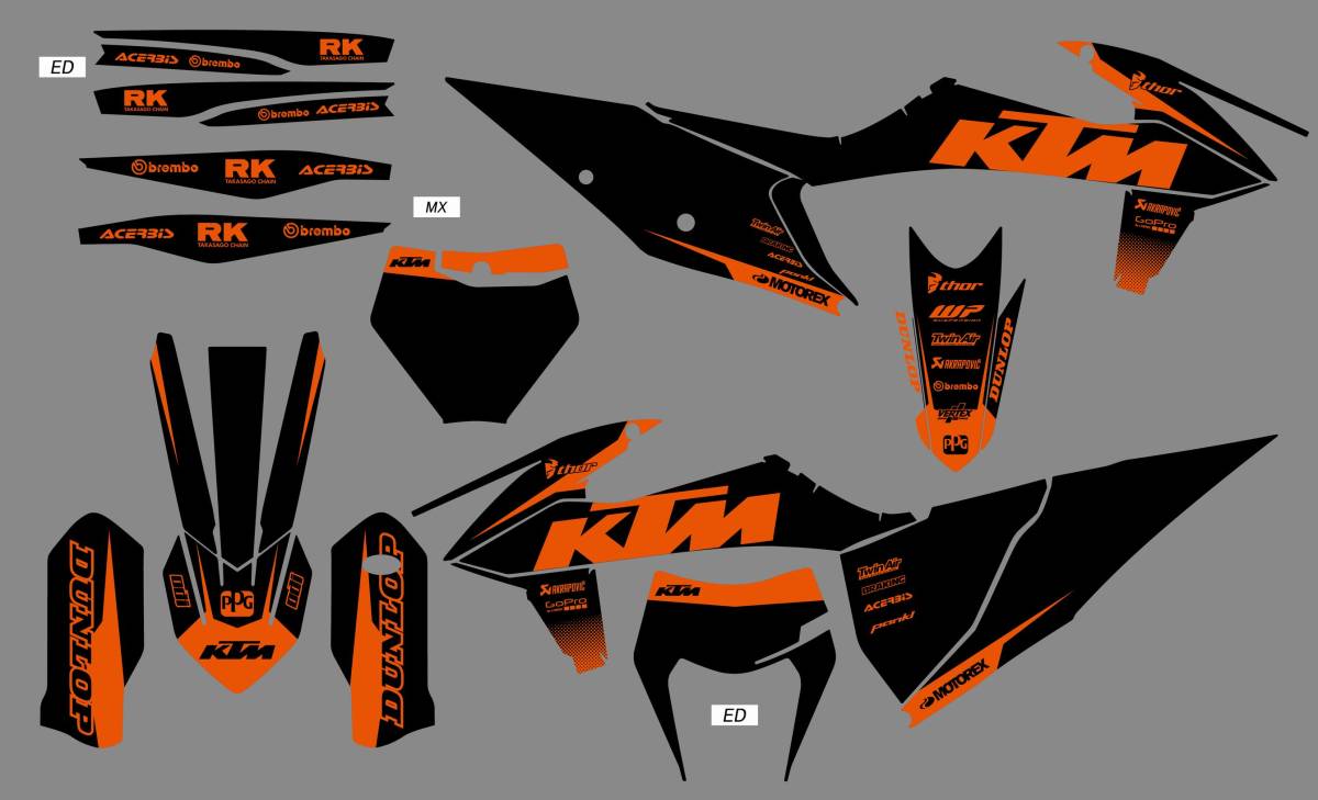 2019-2023 KTM SX SXF XC XC-W EXC EXC-F カスタム デカール グラフィック キット C5_画像1