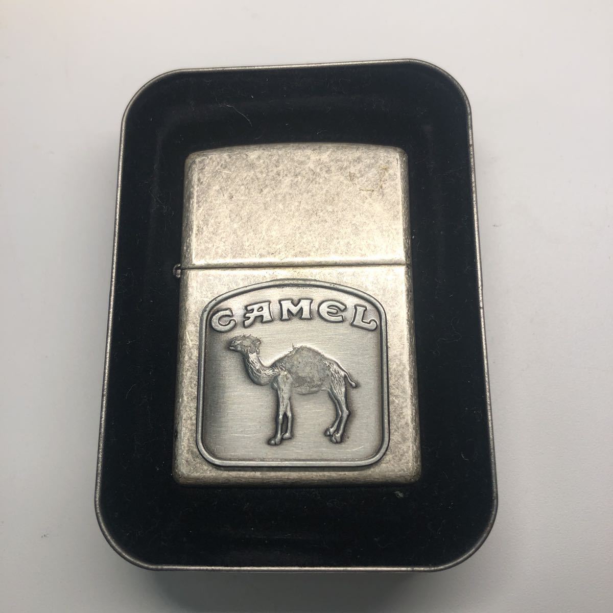 【1円スタート】ZIPPO 未使用 ジッポー CAMEL キャメル　　エンブレム ミッドナイトクロム オイルライター 箱付き【IK-00530】_画像3