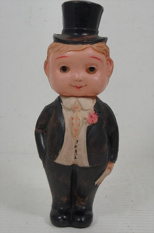 [珍品]戦前 セルロイド 紳士人形 ブリンキングアイ 1930年代 当時物 日本製 ビンテージ 目が動く 人形 フィギュア 雑貨