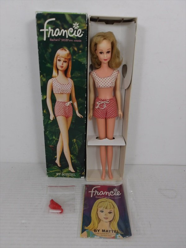 [珍品]MATTEL フランシー人形 水玉水着 ブロンド 1960年代 当時物 Francie ドール Barbie フィギュア 箱付 雑貨