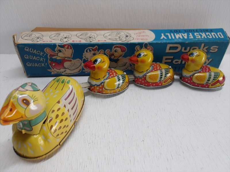 Ducks Family Friction Toy ブリキ 1960~80年代頃 当時物 日本製 アヒル フリクション 箱付き 雑貨