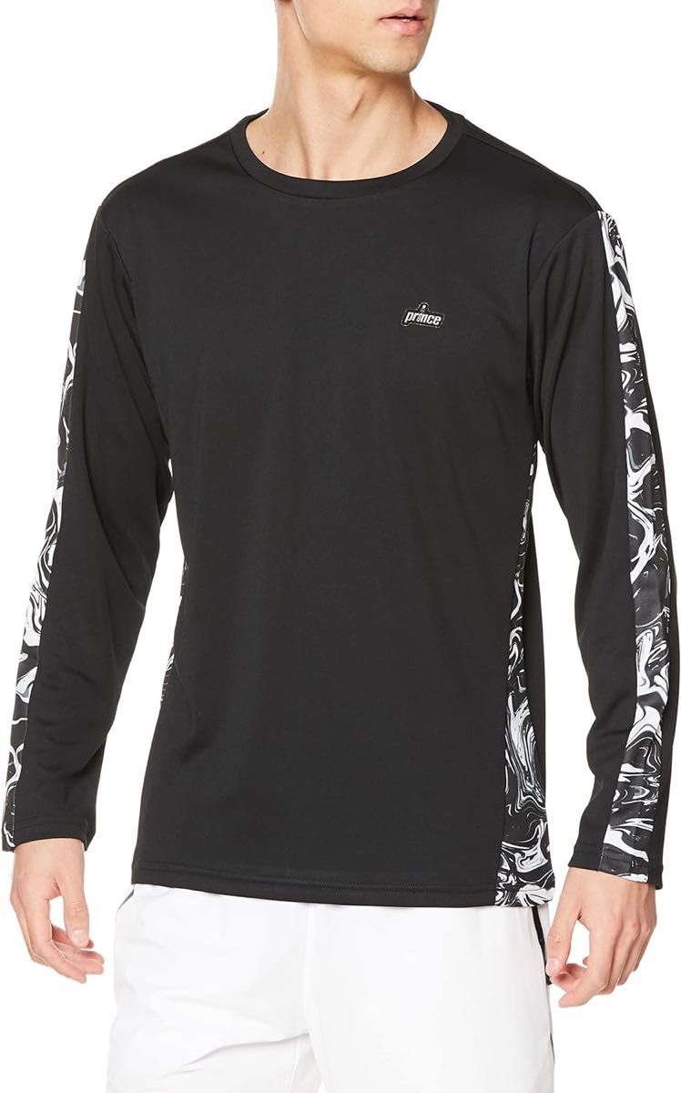 Prince プリンス テニスウェア 長袖Tシャツ MS3008 ブラック(黒) ユニセックスM 新品